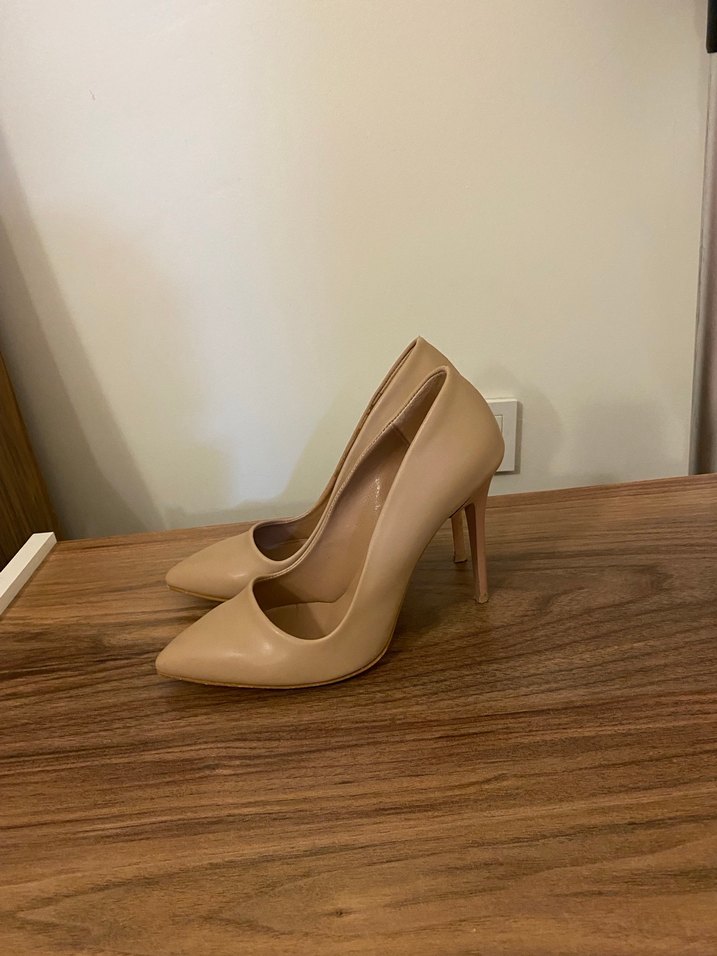 Bej Stiletto Topuklu Kadın Ayakkabı - Görsel 4