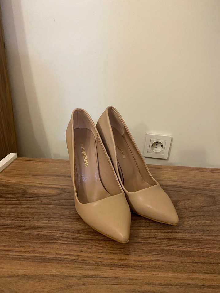 Bej Stiletto Topuklu Kadın Ayakkabı - Görsel 2