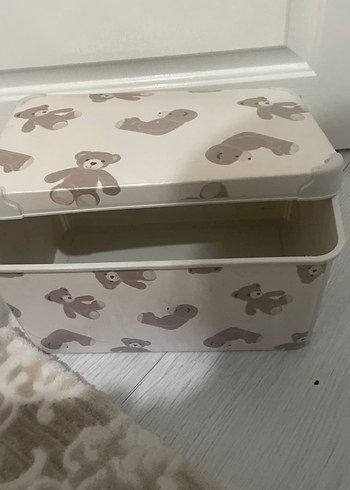 Ayıcık desenli bej çocuk raf kutusu - Görsel 4