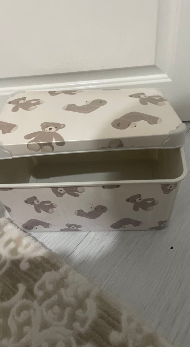 Ayıcık desenli bej çocuk raf kutusu - Görsel 4
