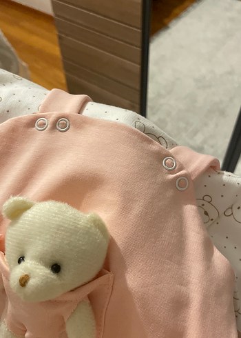 6 Ay Beden beyaz Renk Bebek Kız Pastel Pembe Tulum