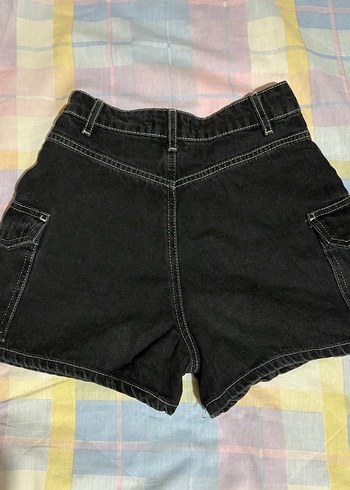 Siyah Kadın Kot Şort - Görsel 3