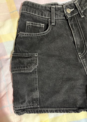 Siyah Kadın Kot Şort - Görsel 2