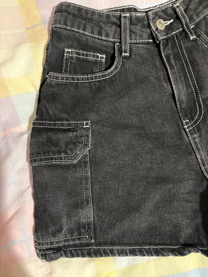 Siyah Kadın Kot Şort - Görsel 2