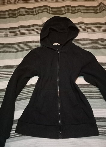 ltb siyah fermuarlı sweatshirt kadın 