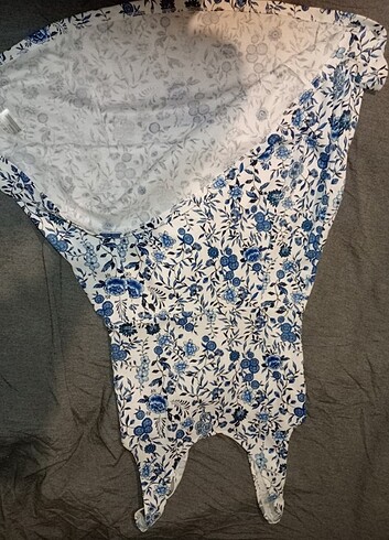 36 Beden h&m hm çiçekli elbise mavi