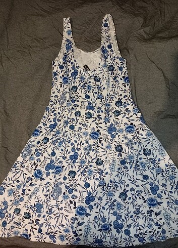 H&M h&m hm çiçekli elbise mavi