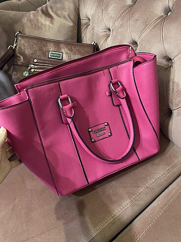 Pembe büyük kol çantası