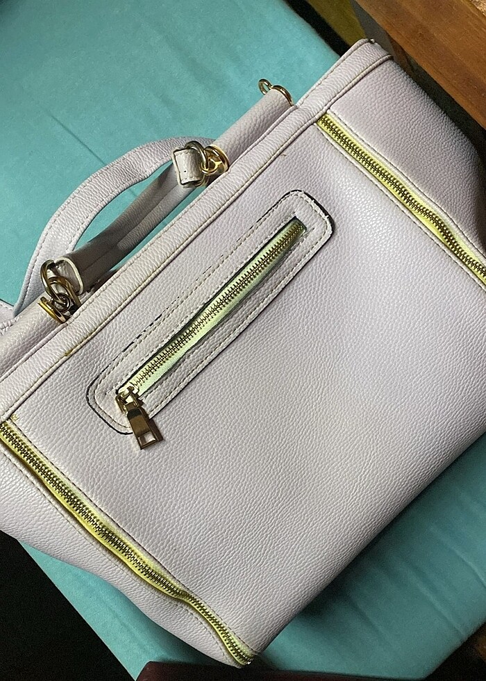 Açık lila büyük kol çantası - Görsel 2