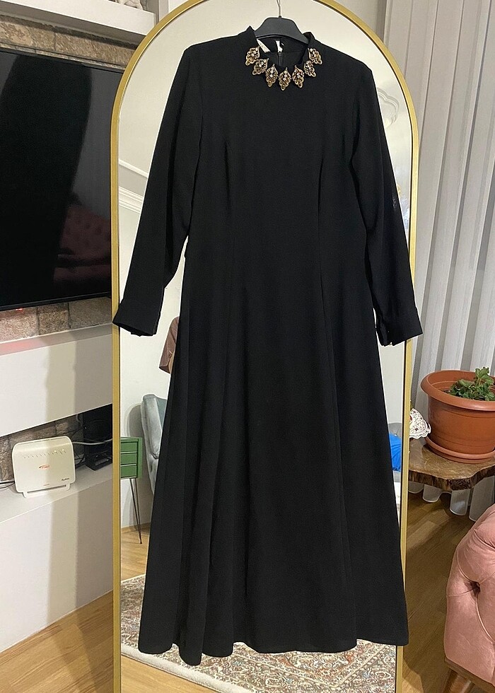 Siyah şık abiye elbise - Görsel 4