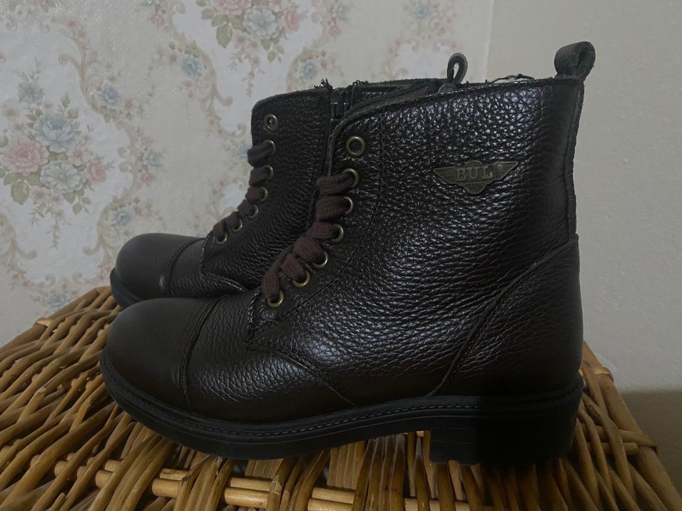 Bulldozer Kahverengi Gerçek Deri Kadın Bot Fermuarlı - Görsel 5