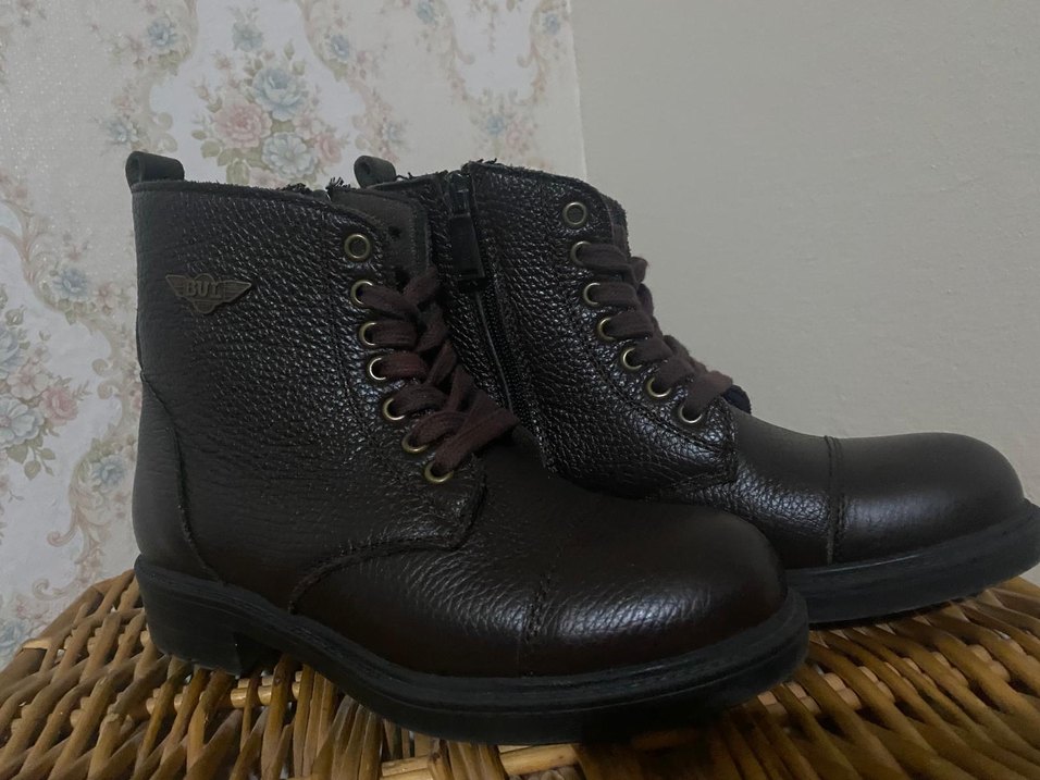 Bulldozer Kahverengi Gerçek Deri Kadın Bot Fermuarlı - Görsel 2