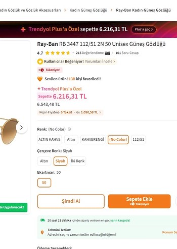 Ray-Ban RB3447 Round Metal Orijinal Kadın Güneş Gözlüğü - Görsel 7