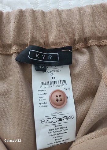 Bej Kemerli Kadın Kumaş Pantolon - Görsel 3