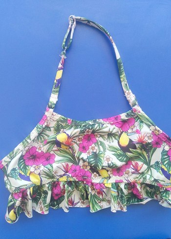 Çiçek Desenli Askılı Kız Bikini - Görsel 2