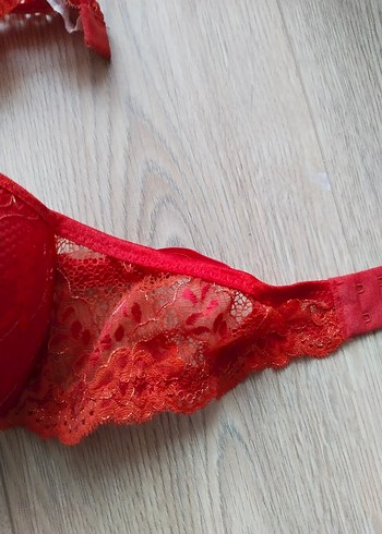 Kırmızı Bohem Vintage Dantelli Sütyen - Görsel 2