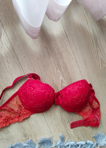 Kırmızı Bohem Vintage Dantelli Sütyen - Görsel 4