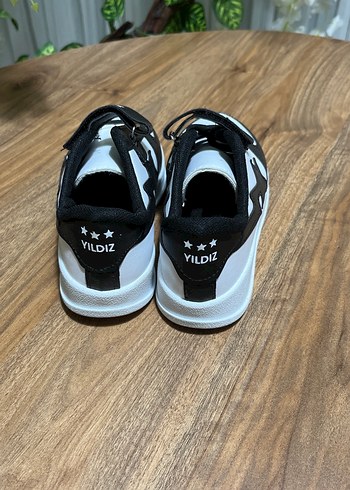 Erkek Çocuk Beyaz Siyah Cırtlı Spor Ayakkabı - Görsel 4
