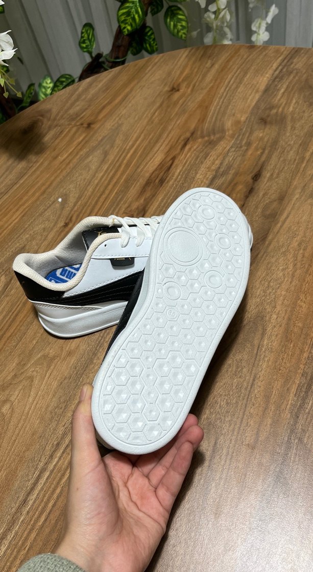 Beyaz Siyah Bağcıklı Spor Ayakkabı - Görsel 5