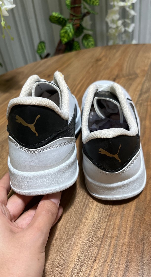 Beyaz Siyah Bağcıklı Spor Ayakkabı - Görsel 4