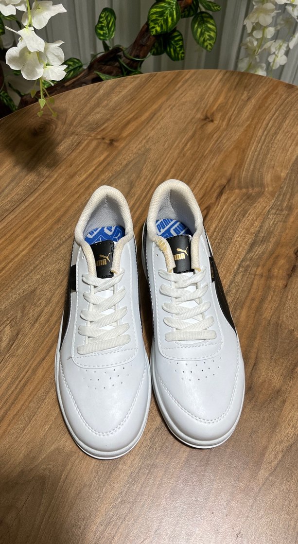 Beyaz Siyah Bağcıklı Spor Ayakkabı - Görsel 3