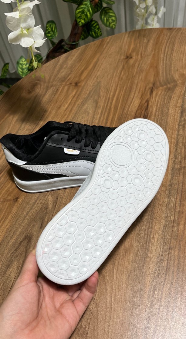 Siyah Beyaz Bağcıklı Spor Ayakkabı - Görsel 5