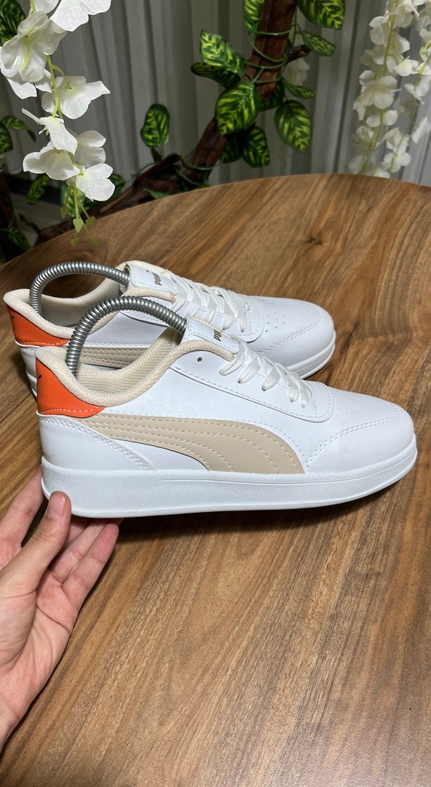 Puma beyaz bej turuncu renk kombinasyonlu ayakkabı - Görsel 4