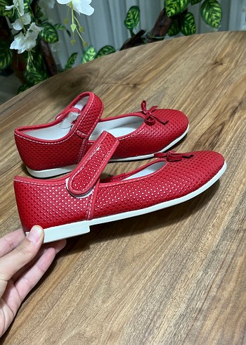 Kız Çocuk Kırmızı Tokalı Babet - Görsel 4