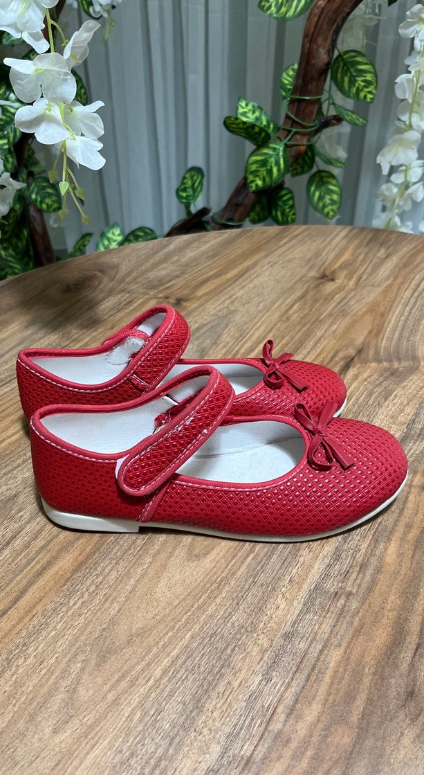 Kız Çocuk Kırmızı Tokalı Babet - Görsel 2