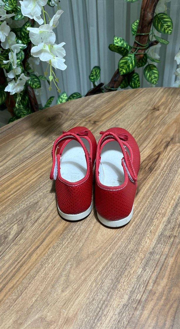 Kız Çocuk Kırmızı Tokalı Babet - Görsel 3