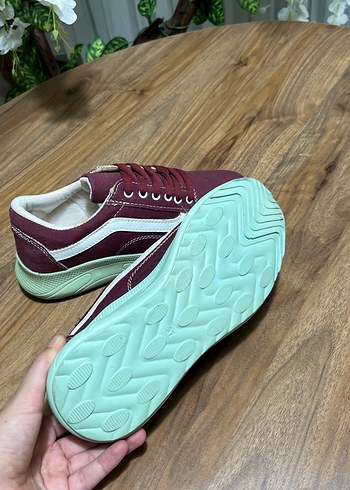 Bordo Kadın Spor Ayakkabı Dolgu Topuklu - Görsel 4