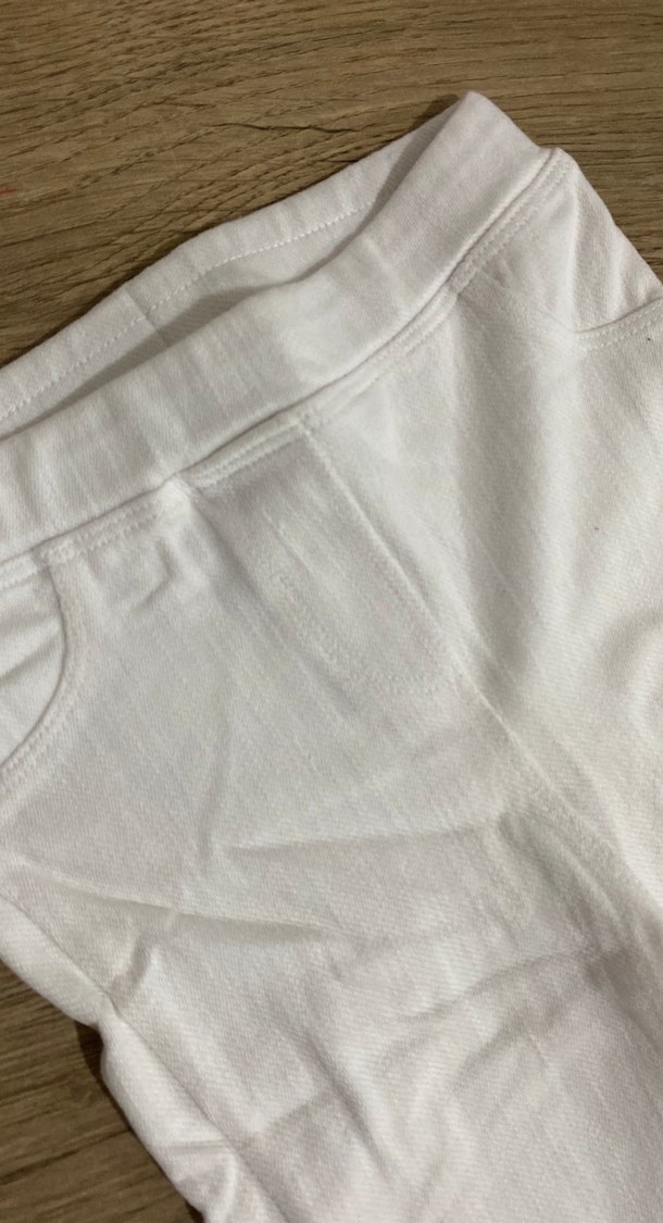 Beyaz Pamuklu Kız Çocuk Dar Kesim Pantolon - Görsel 2