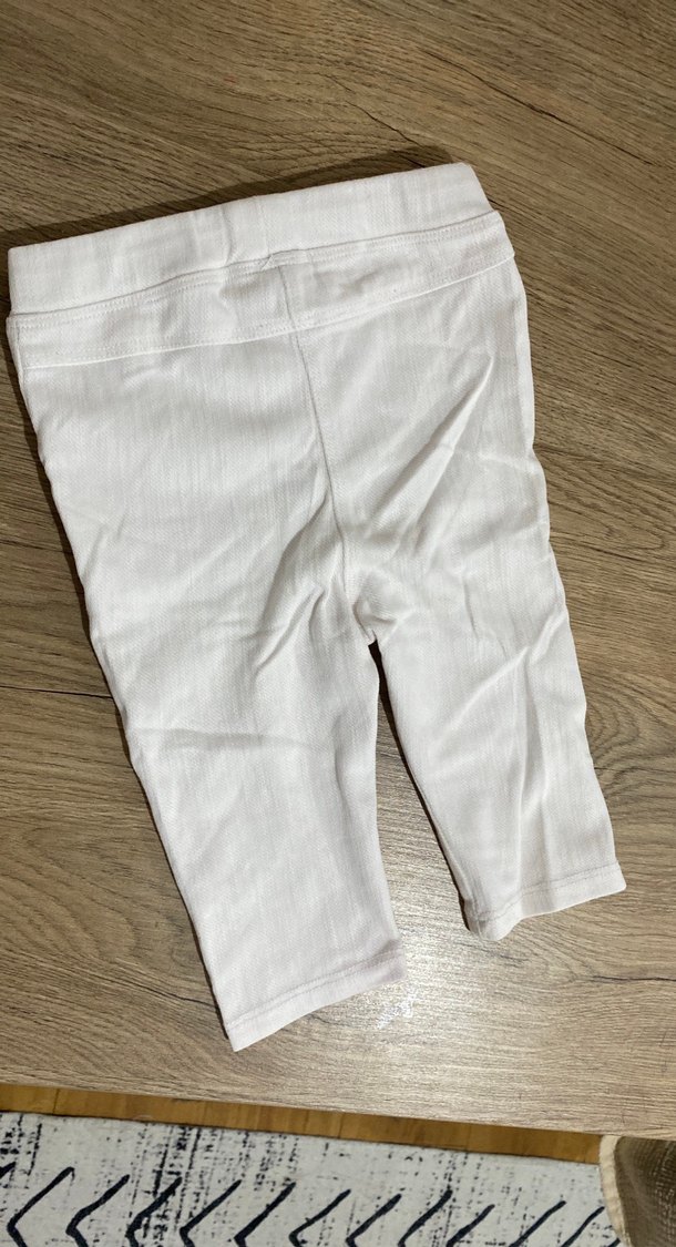 Beyaz Pamuklu Kız Çocuk Dar Kesim Pantolon - Görsel 4