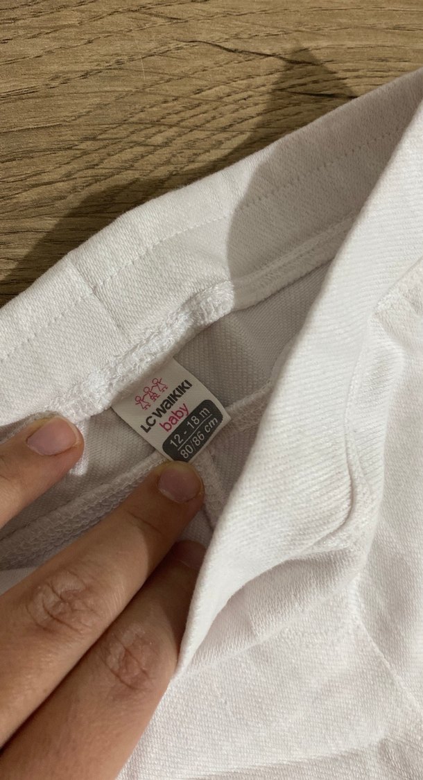 Beyaz Pamuklu Kız Çocuk Dar Kesim Pantolon - Görsel 3