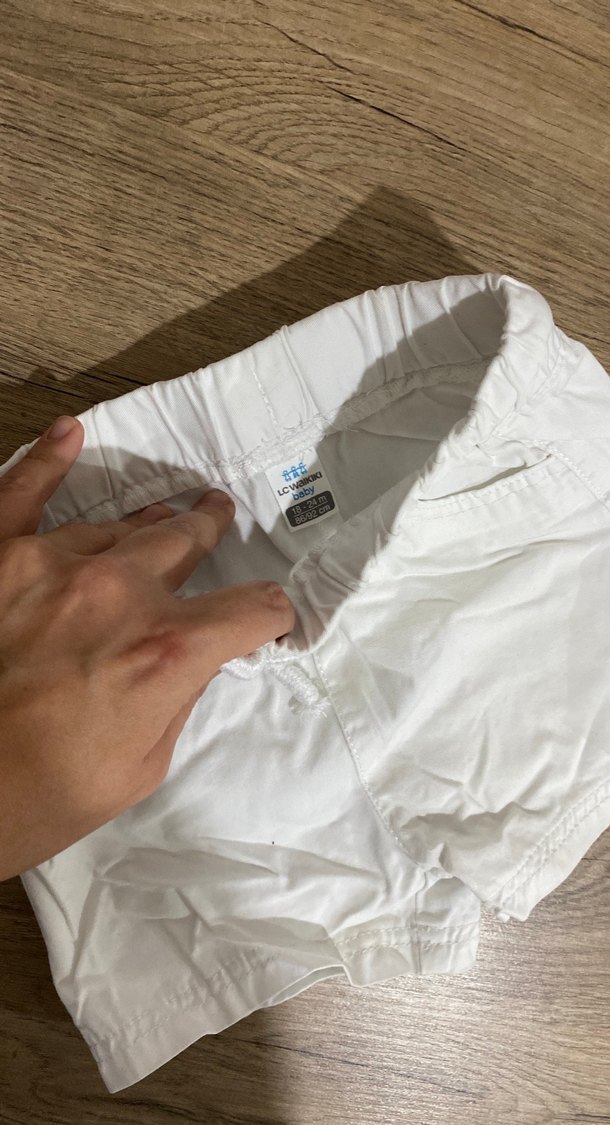 Beyaz Pamuklu Erkek Mini Şort - Görsel 2