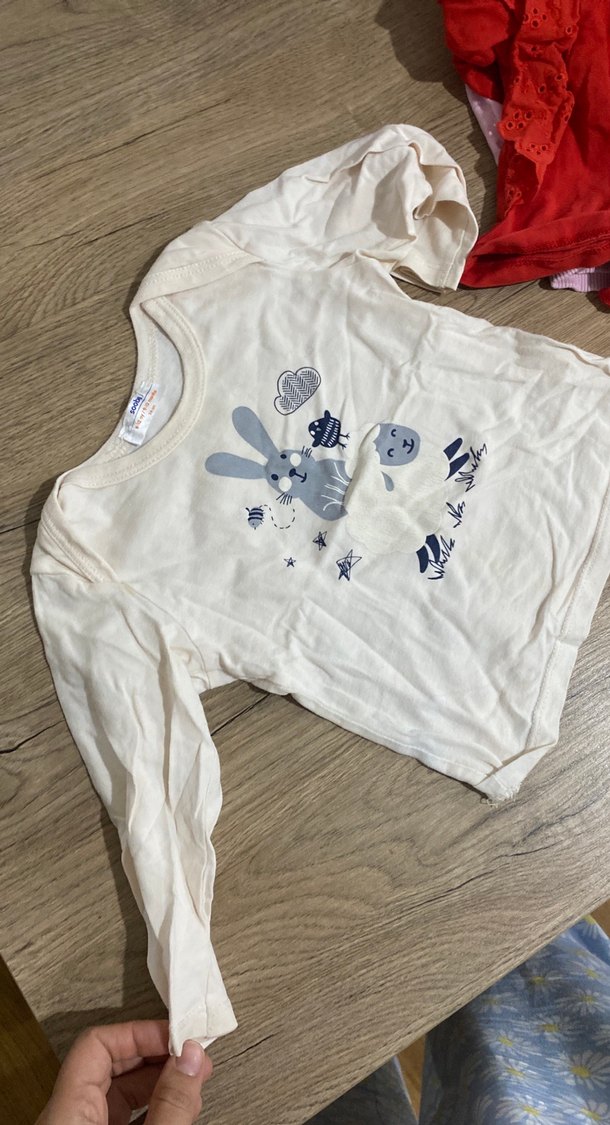 Pembe Baskılı Kız Sweatshirt - Görsel 4