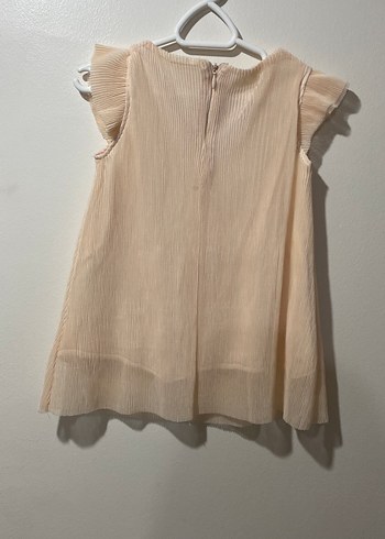 Kız Çocuk Pliseli Bej Bohem Elbise - Görsel 3