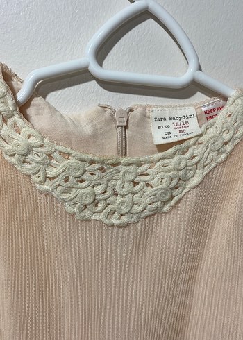 Kız Çocuk Pliseli Bej Bohem Elbise - Görsel 2