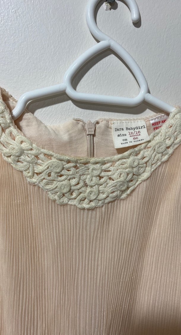 Kız Çocuk Pliseli Bej Bohem Elbise - Görsel 2