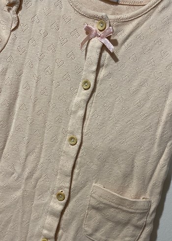 Düğmeli Bej Bebek Kız Tulum - Görsel 3