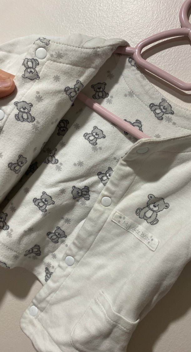 Düğmeli Beyaz Erkek Çocuk Ceket - Görsel 3