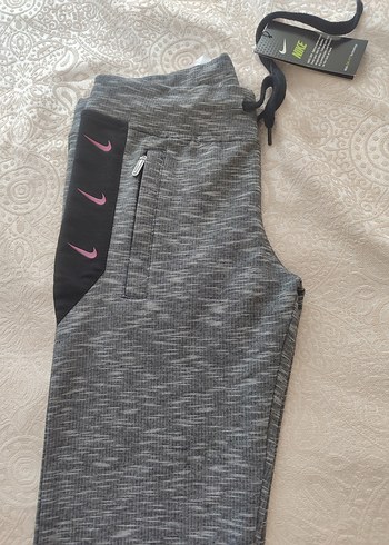 s Beden gri Renk Nike Gri Kız Eşofman Altı Fermuarlı Cepli
