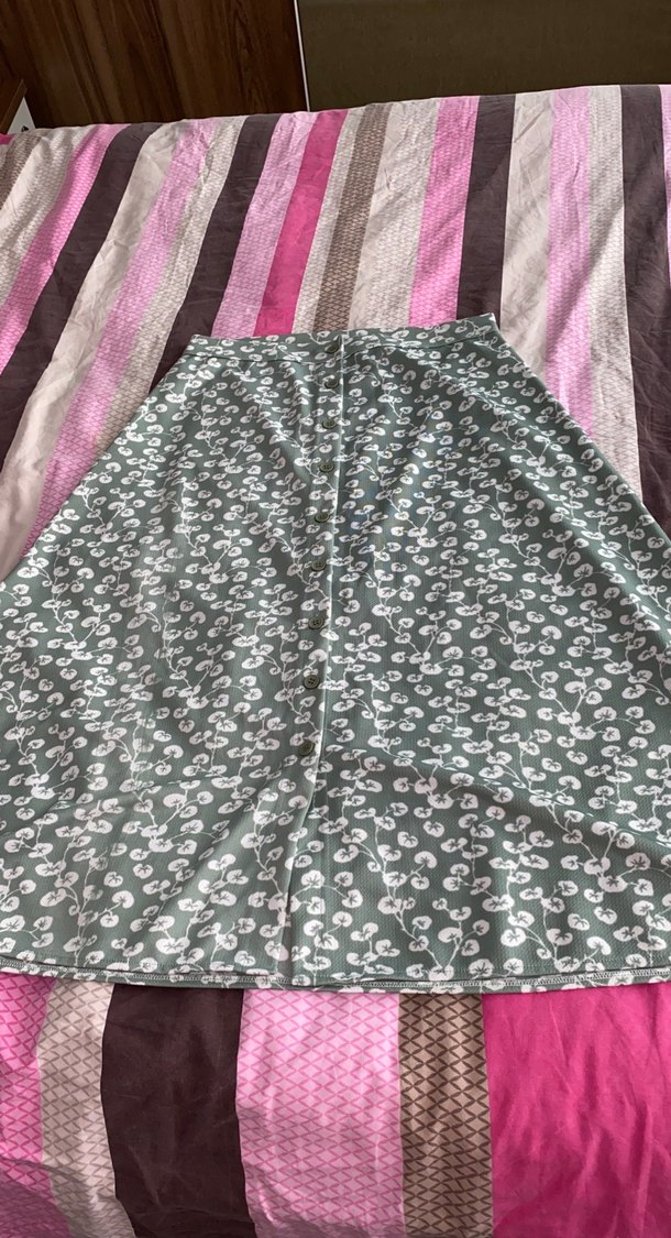 Düğmeli Yeşil Hamile Uzun Etek - Görsel 3