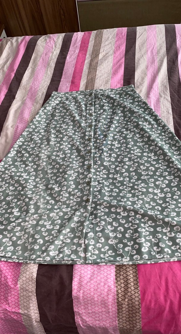 Düğmeli Yeşil Hamile Uzun Etek - Görsel 2