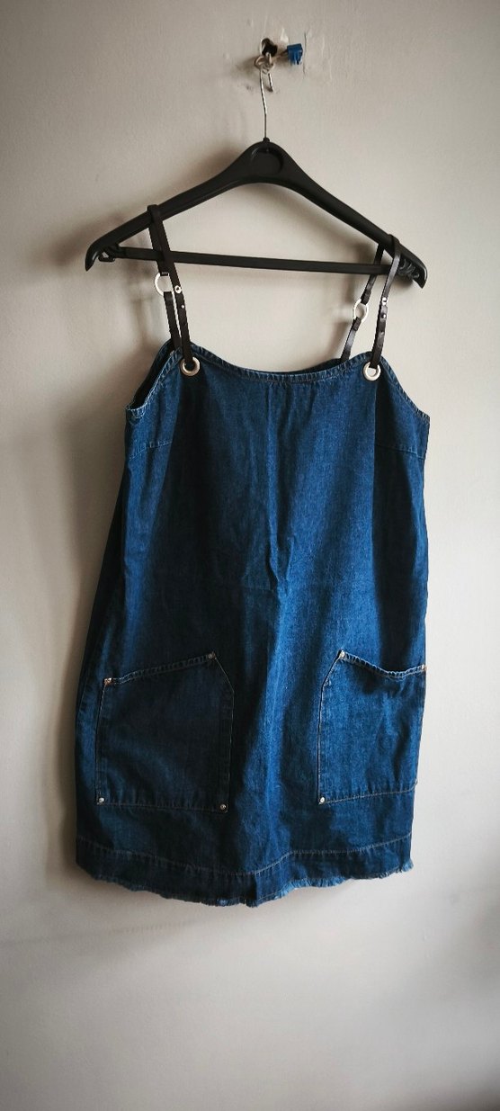 Düğmeli Kadın Denim Midi Tulum - Görsel 3