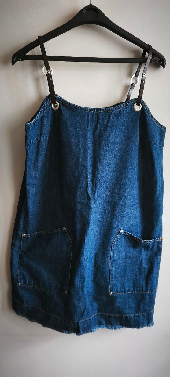 Düğmeli Kadın Denim Midi Tulum - Görsel 2