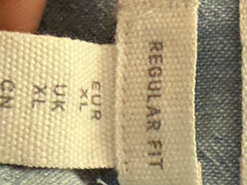 Mavi Keten Erkek Gömlek, Uzun Kollu, Düğmeli - Görsel 5