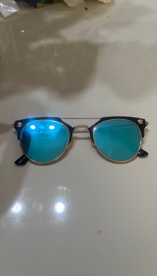 Aynalı Parlak Turkuaz Kadın Gözlüğü - Görsel 3