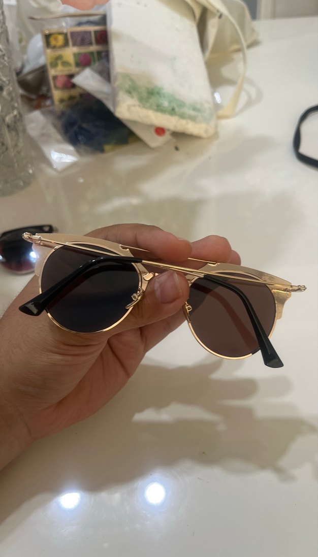 Aynalı Parlak Turkuaz Kadın Gözlüğü - Görsel 2