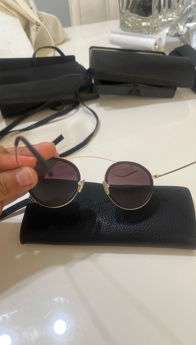 Parlak Siyah gold erkek Kadın Güneş Gözlüğü - Görsel 3